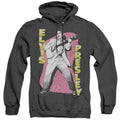 Elvis Presley Pink Rock Heather Mens Hoodie Black Officially Licensed