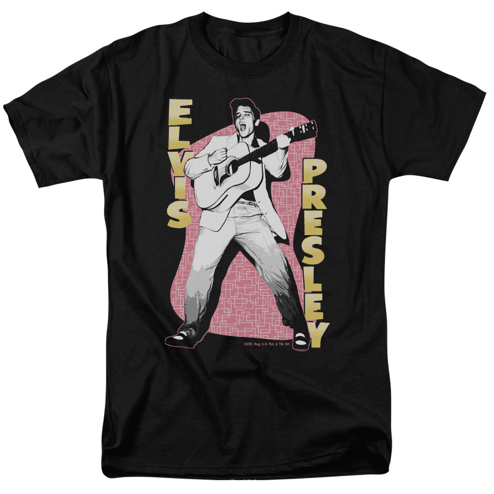 Elvis Presley Pink Rock Mens T Shirt Black Officially Licensed