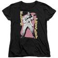 Elvis Presley Pink Rock Womens T Shirt Black Officially Licensed