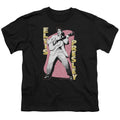 Elvis Presley Pink Rock Kids Youth T Shirt Black Officially Licensed