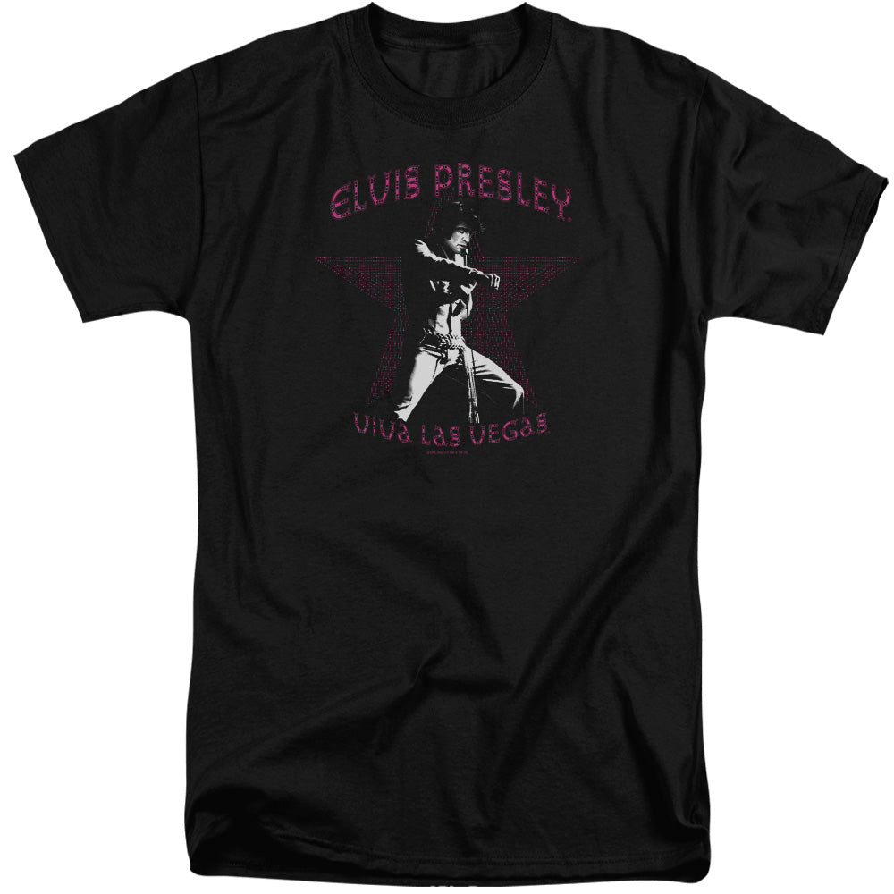 Elvis Presley Viva Las Vegas Star Mens Tall T Shirt Black Officially Licensed