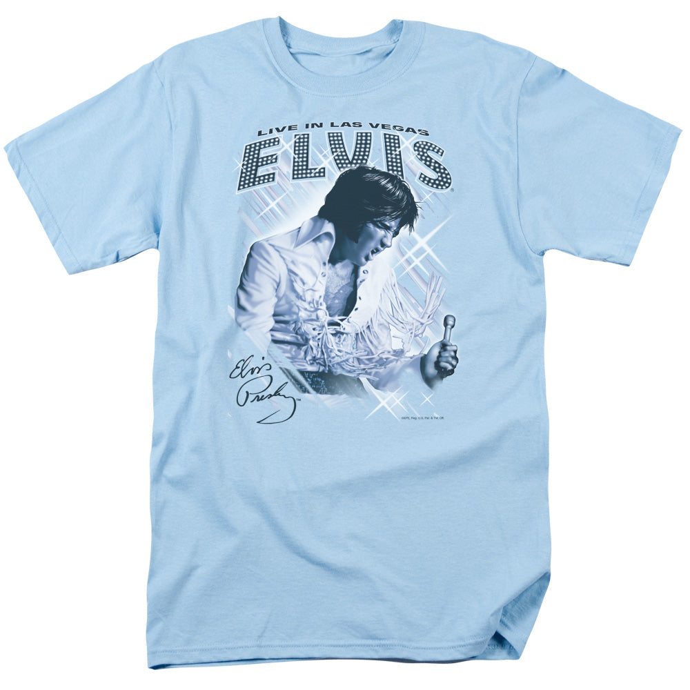 Elvis Presley Blue Vegas Mens T Shirt Carolina Blue Officially Licensed