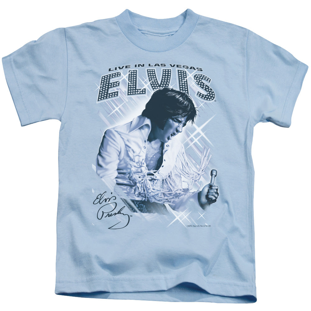 Elvis Presley Blue Vegas Juvenile Kids Youth T Shirt Carolina Blue Officially Licensed