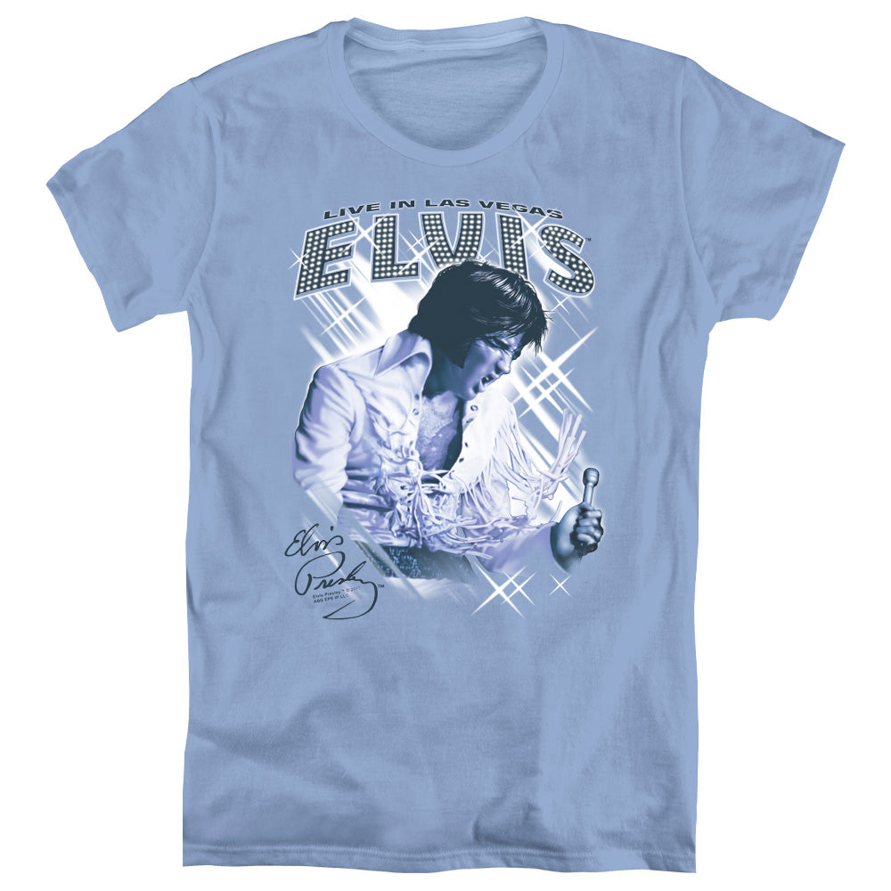 Elvis Presley Blue Vegas Womens T Shirt Carolina Blue Officially Licensed