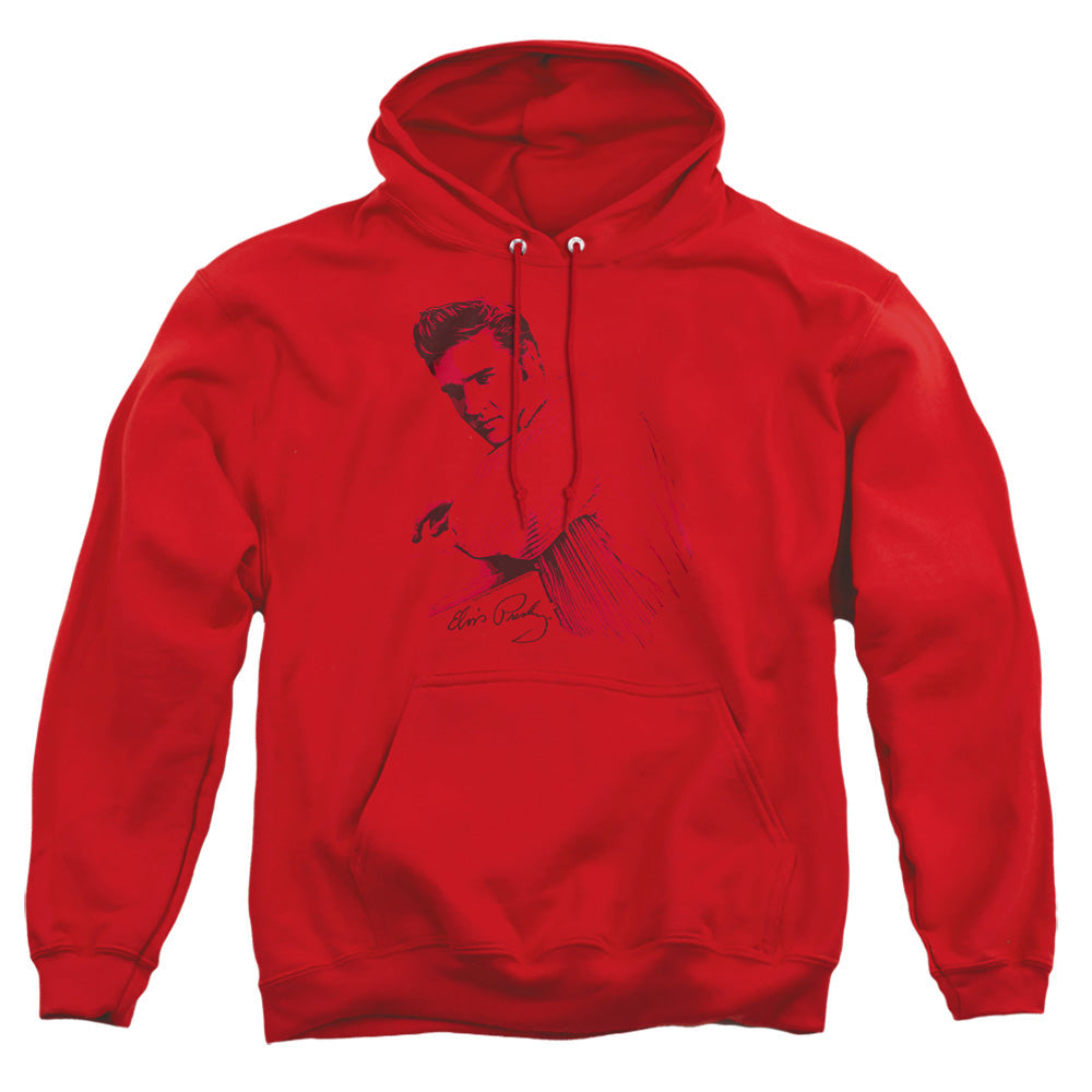 Elvis Presley On The Range Mens Hoodie Red Officially Licensed