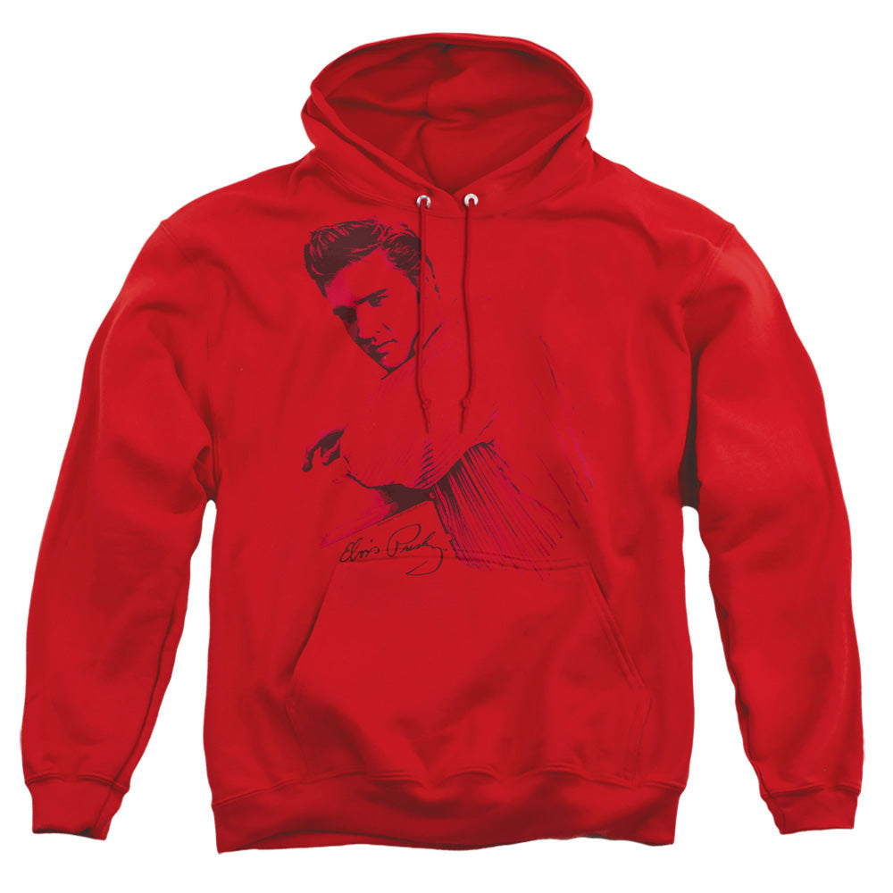 Elvis Presley On The Range Mens Hoodie Red Officially Licensed