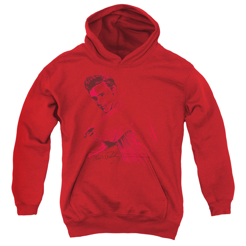 Elvis Presley on the Range Kids Youth Hoodie Red Officially Licensed