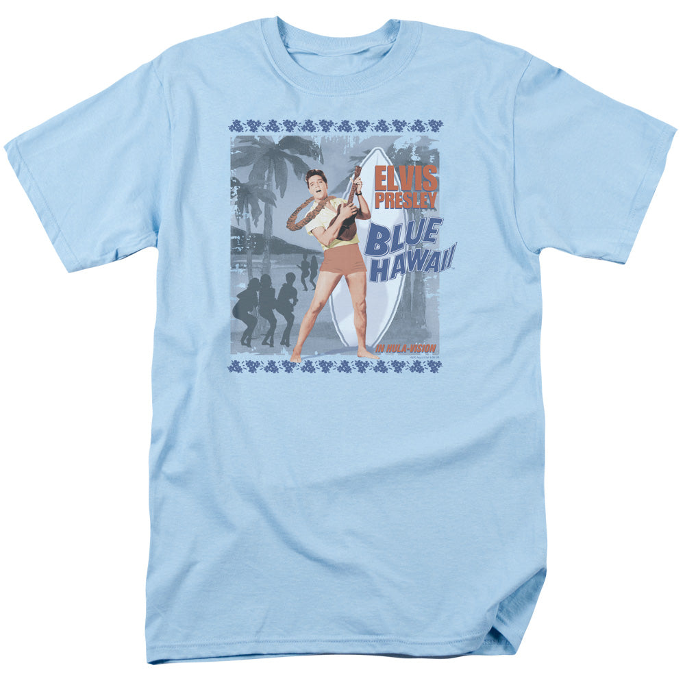 Elvis Presley Blue Hawaii Poster Mens T Shirt Light Blue Officially Licensed