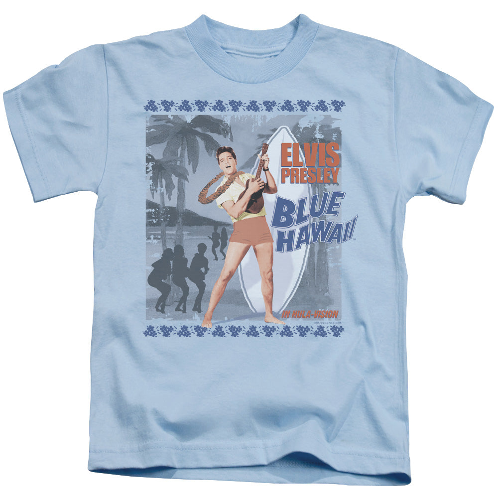 Elvis Presley Blue Hawaii Poster Juvenile Kids Youth T Shirt Light Blue Officially Licensed