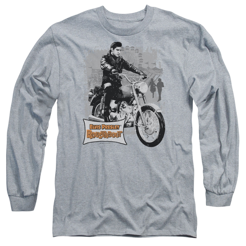 Elvis Presley Roustabout Poster Mens Long Sleeve Shirt Athletic Heather Officially Licensed Officially Licensed