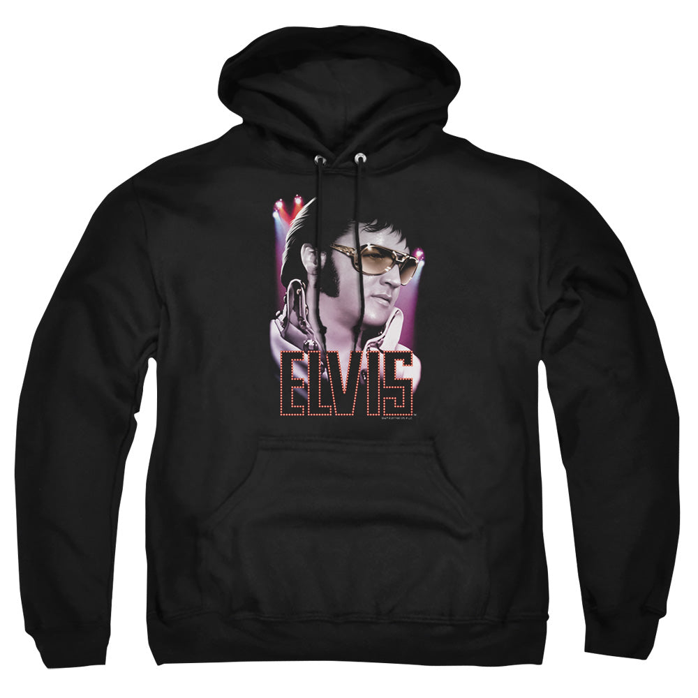 Elvis Presley 70S Star Mens Hoodie Black Officially Licensed