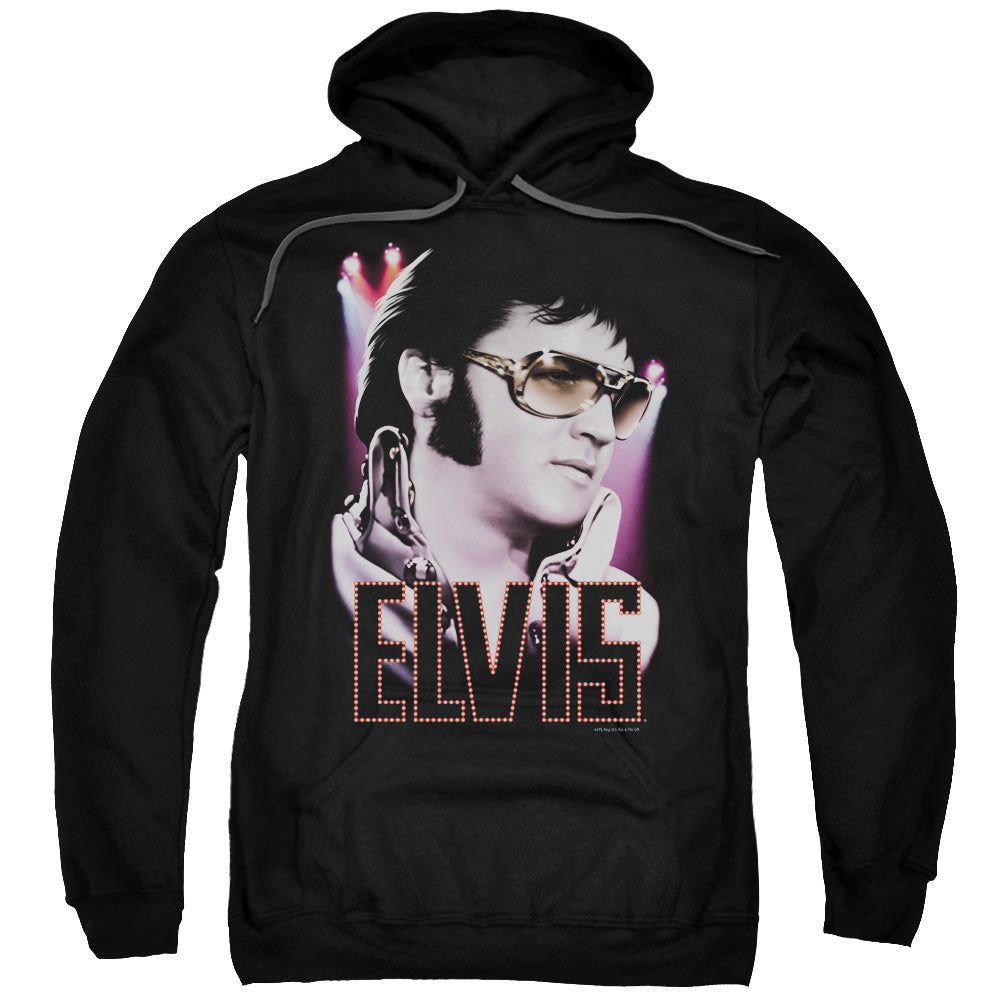 Elvis Presley 70S Star Mens Hoodie Black Officially Licensed