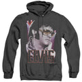 Elvis Presley 70S Star Heather Mens Hoodie Black Officially Licensed