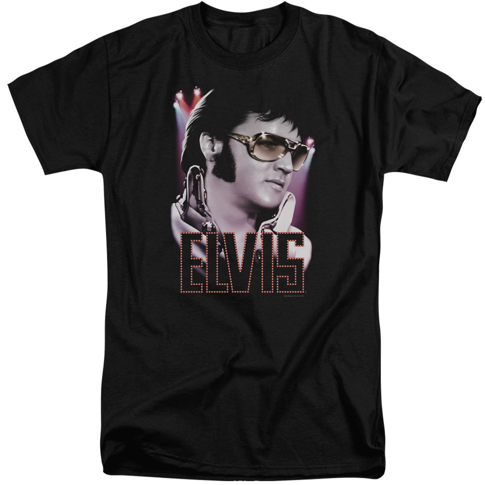 Elvis Presley 70S Star Mens Tall T Shirt Black Officially Licensed