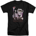 Elvis Presley 70S Star Mens Tall T Shirt Black Officially Licensed
