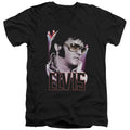 Elvis Presley 70s Star Mens Slim Fit V-Neck T Shirt Black Officially Licensed