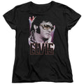 Elvis Presley 70s Star Womens T Shirt Black Officially Licensed