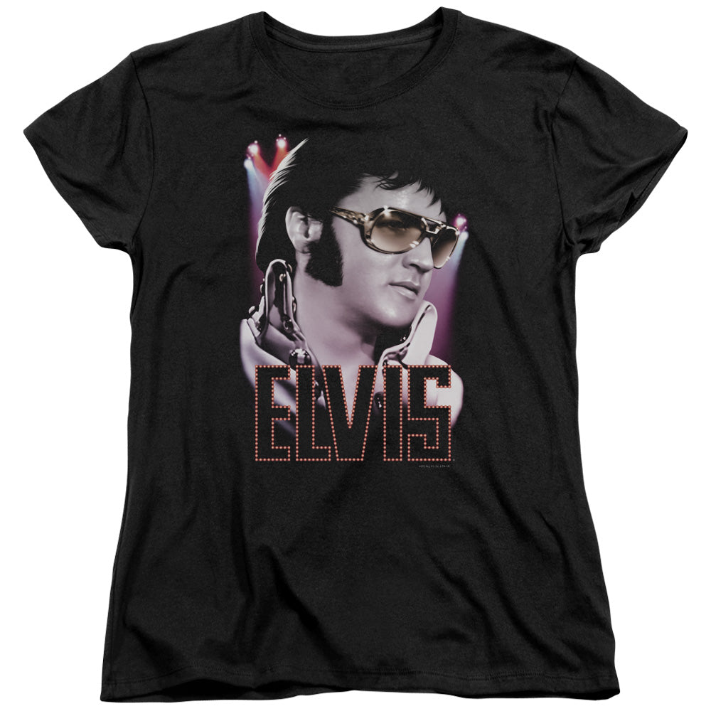 Elvis Presley 70s Star Womens T Shirt Black Officially Licensed