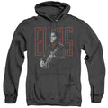 Elvis Presley Red Guitarman Heather Mens Hoodie Black Officially Licensed