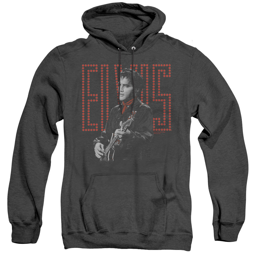 Elvis Presley Red Guitarman Heather Mens Hoodie Black Officially Licensed