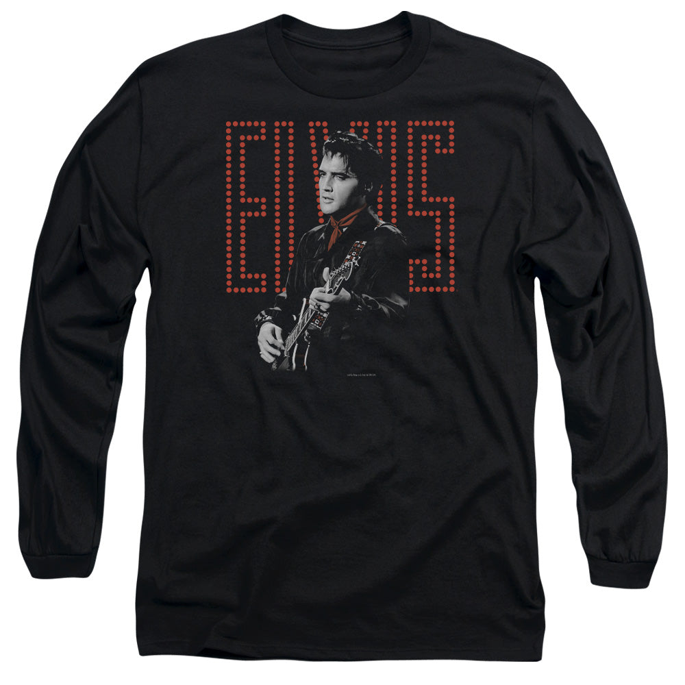 Elvis Presley Red Guitarman Mens Long Sleeve Shirt Black Officially Licensed Officially Licensed
