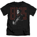 Elvis Presley Red Guitarman Juvenile Kids Youth T Shirt Black Officially Licensed