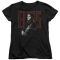 Elvis Presley Red Guitarman Womens T Shirt Black Officially Licensed