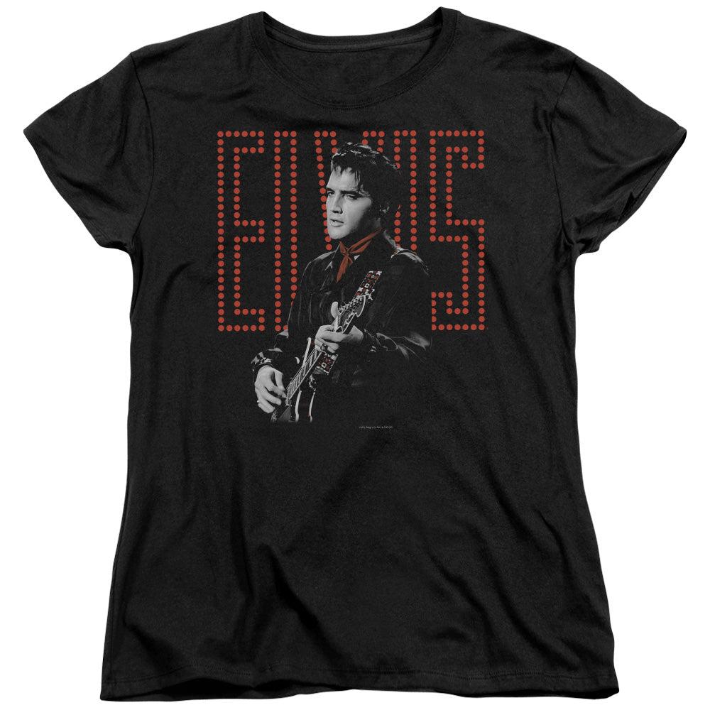 Elvis Presley Red Guitarman Womens T Shirt Black Officially Licensed