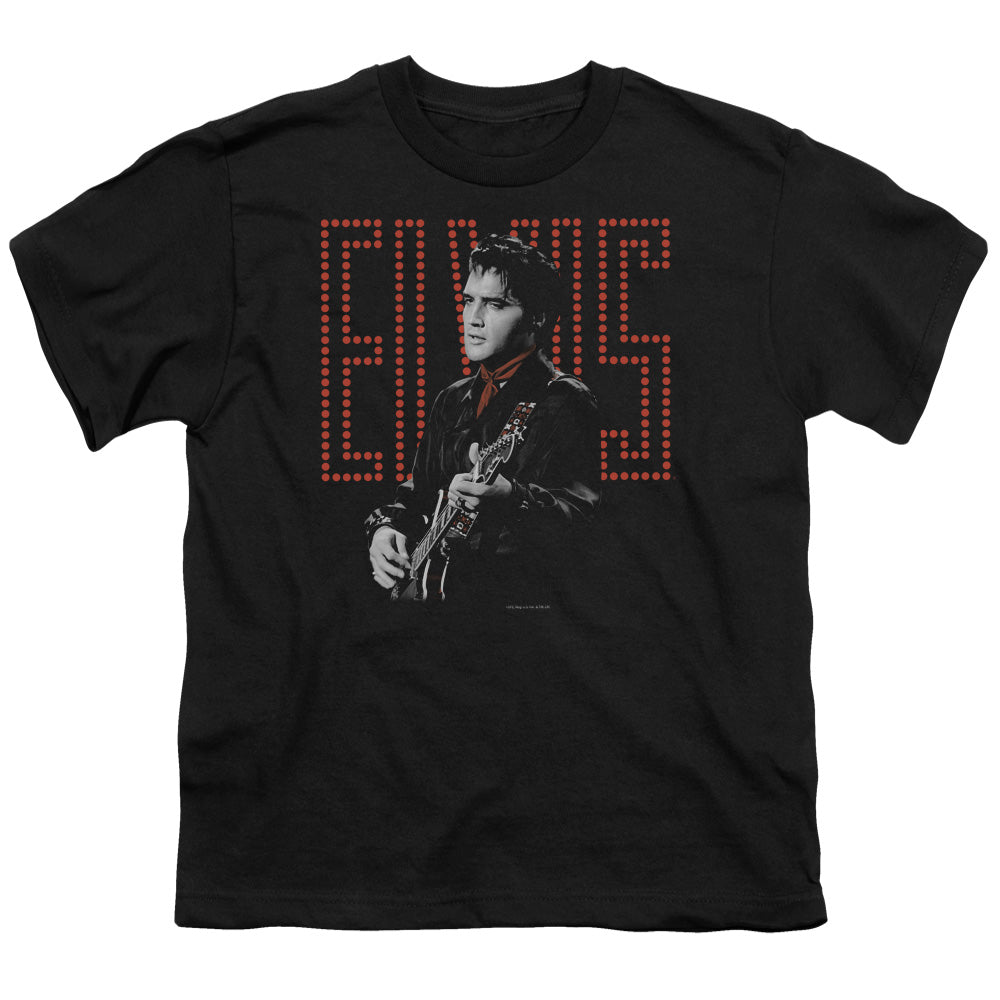 Elvis Presley Red Guitarman Kids Youth T Shirt Black Officially Licensed