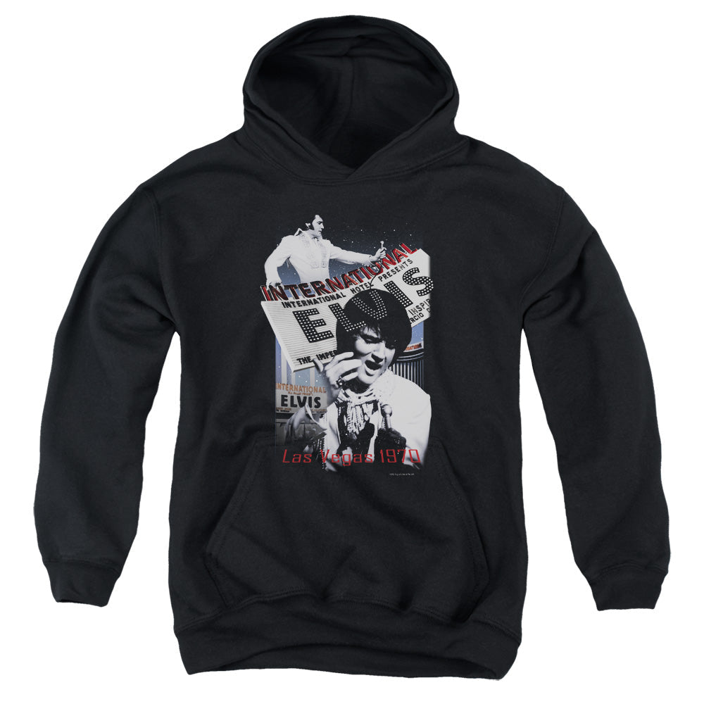 Elvis Presley International Hotel Kids Youth Hoodie Black Officially Licensed