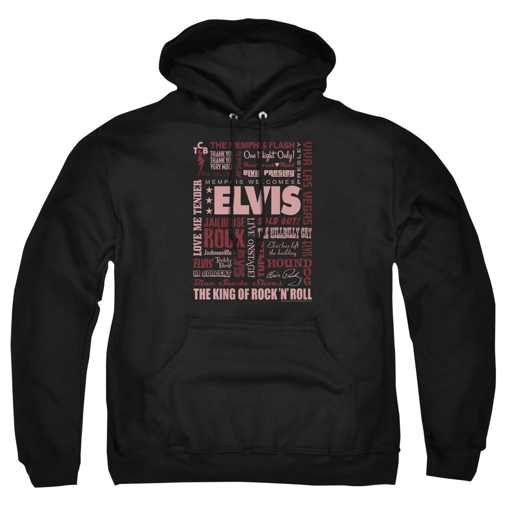 Elvis Presley Whole Lotta Type Mens Hoodie Black Officially Licensed