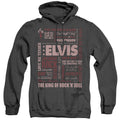 Elvis Presley Whole Lotta Type Heather Mens Hoodie Black Officially Licensed