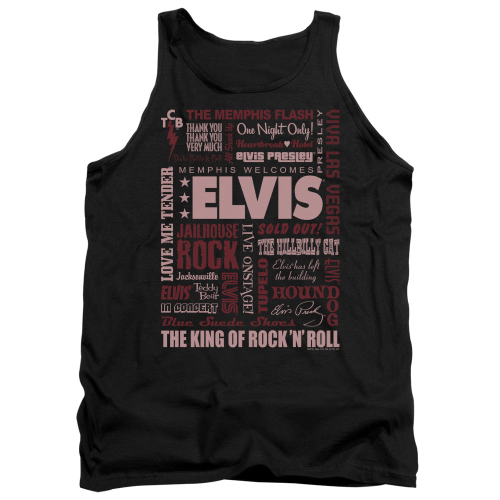 Elvis Presley Whole Lotta Type Mens Tank Top Shirt Black Officially Licensed