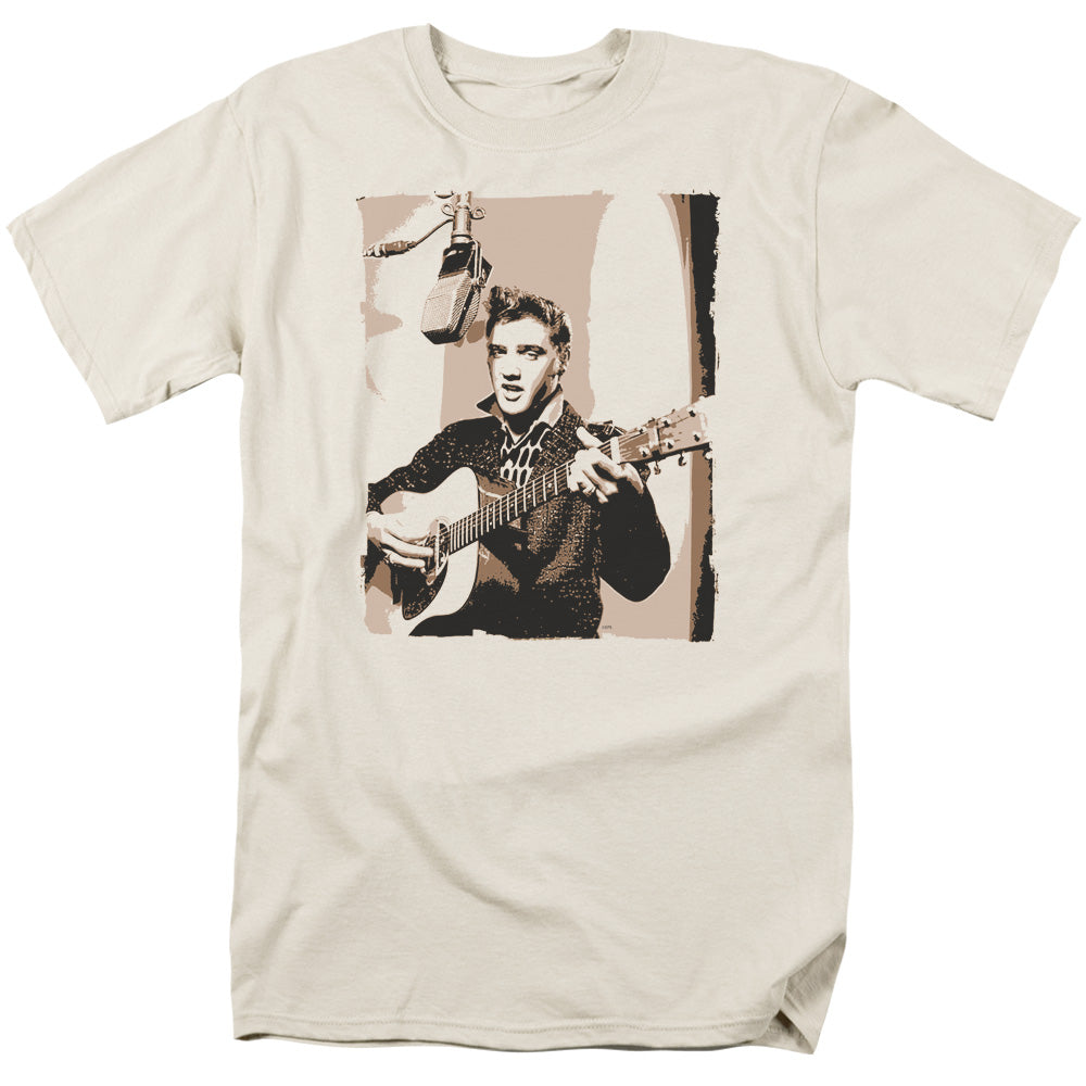 Elvis Presley Sepia Studio Mens T Shirt Cream Officially Licensed