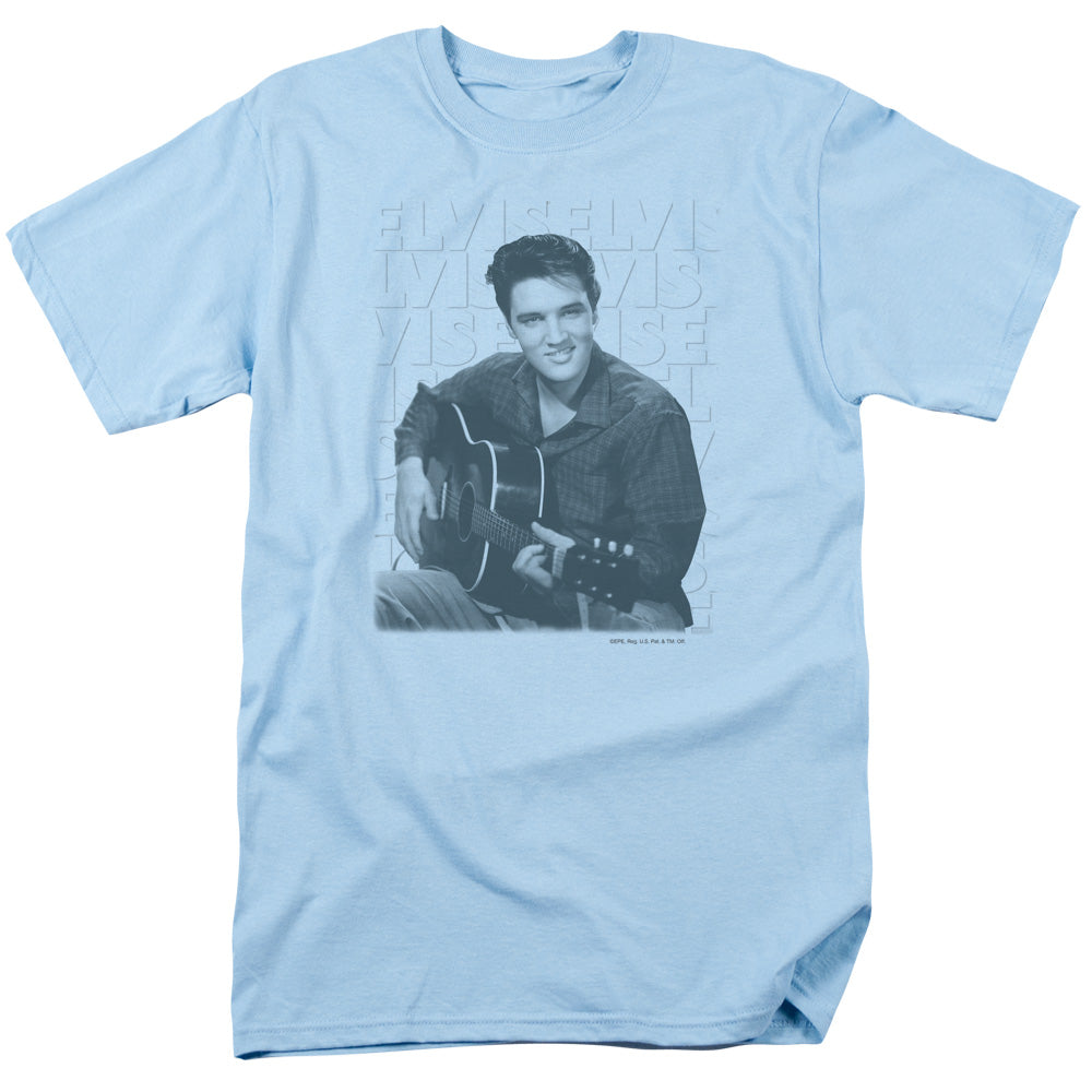 Elvis Presley Repeat Mens T Shirt Light Blue Officially Licensed
