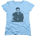 Elvis Presley Repeat Womens T Shirt Light Blue Officially Licensed