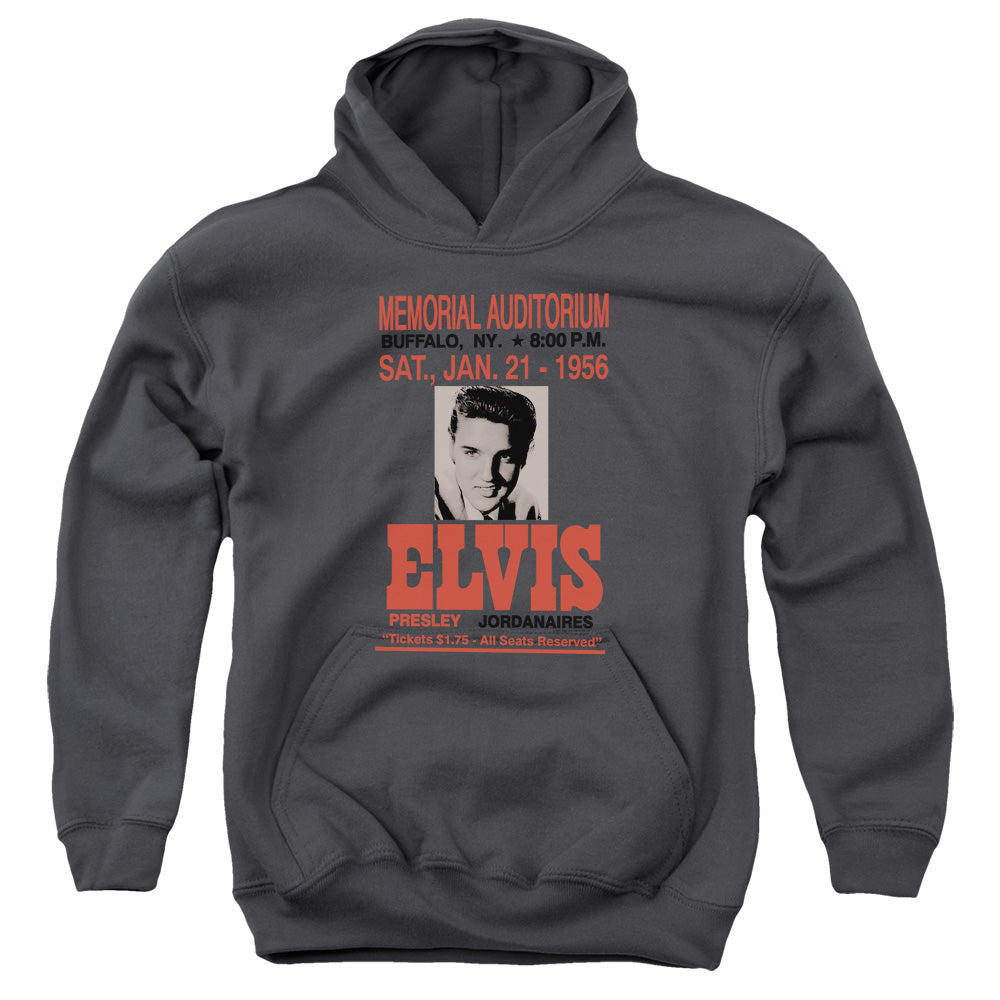 Elvis Presley Buffalo 1956 Kids Youth Hoodie Charcoal Officially Licensed