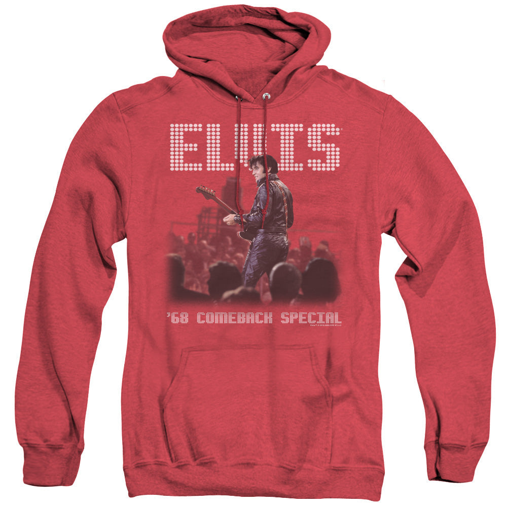 Elvis Presley Return Of The King Heather Mens Hoodie Red Officially Licensed