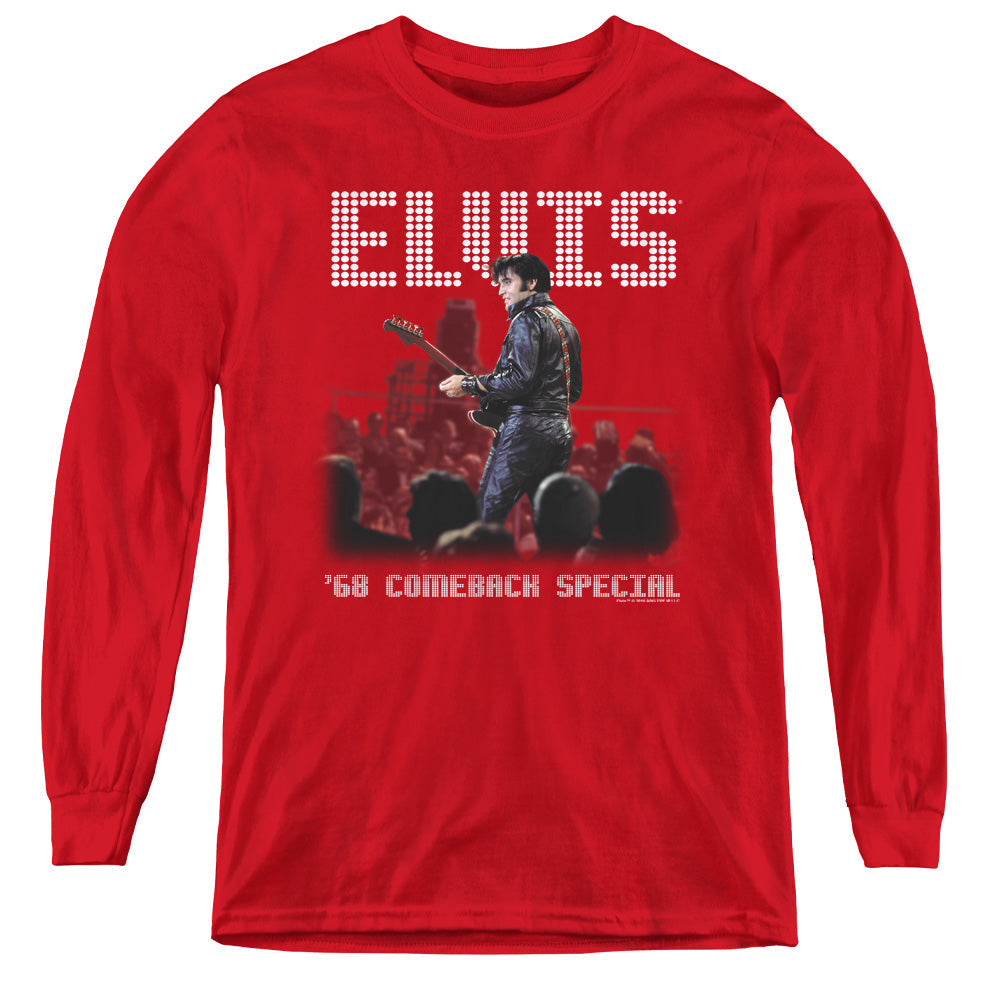 Elvis Presley Return of the King Long Sleeve Kids Youth T Shirt Red Officially Licensed