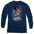 Elvis Presley on Tour Poster Mens Long Sleeve Shirt Navy Blue Officially Licensed