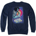 Elvis Presley on Tour Poster Mens Crewneck Sweatshirt Navy Blue Officially Licensed