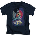 Elvis Presley on Tour Poster Juvenile Kids Youth T Shirt Navy Blue Officially Licensed