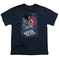 Elvis Presley on Tour Poster Kids Youth T Shirt Navy Blue Officially Licensed