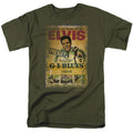 Elvis Presley Gi Blues Poster Mens T Shirt Military Green Officially Licensed