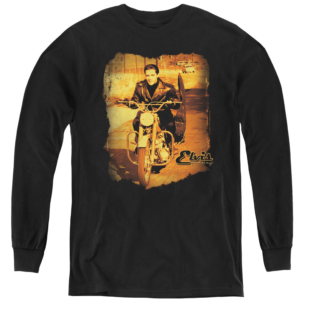 Elvis Presley Hit the Road Long Sleeve Kids Youth T Shirt Black Officially Licensed