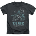 Elvis Presley 68 Leather Juvenile Kids Youth T Shirt Charcoal Officially Licensed