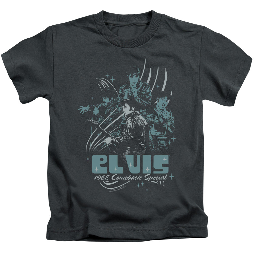 Elvis Presley 68 Leather Juvenile Kids Youth T Shirt Charcoal Officially Licensed