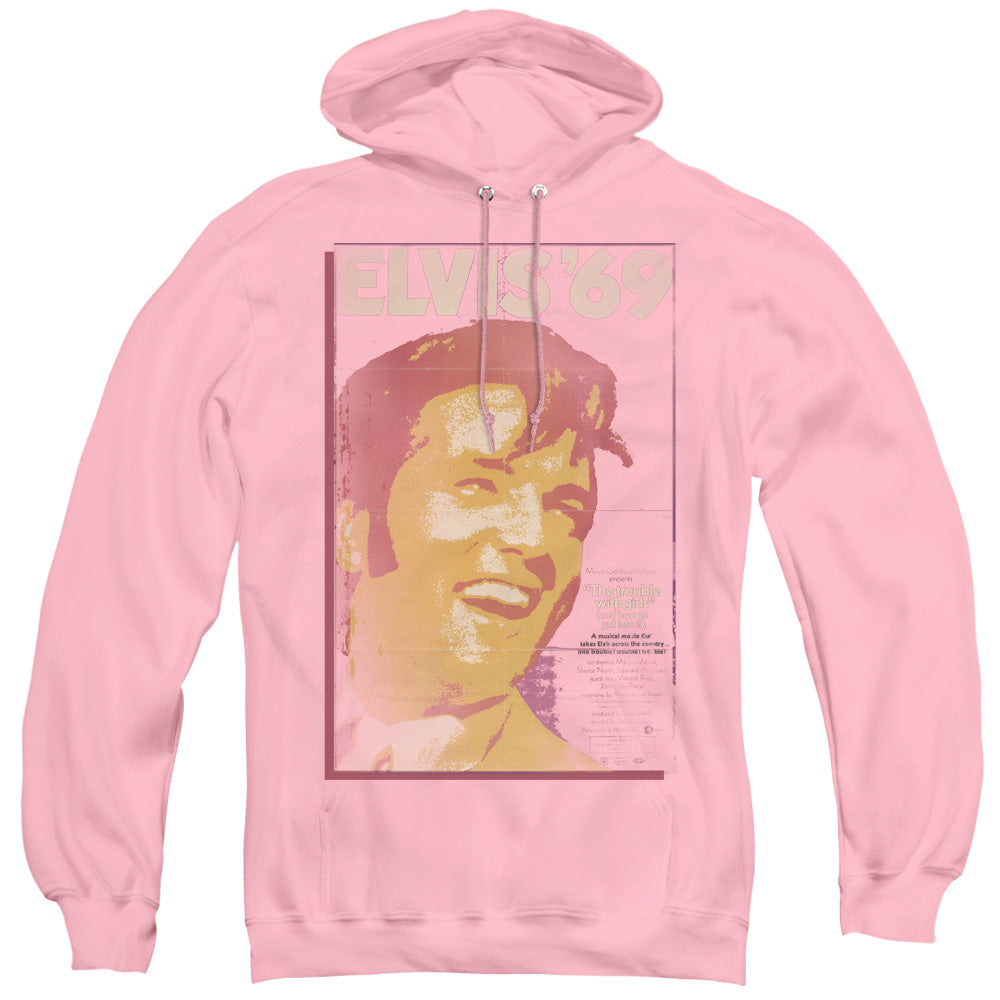 Elvis Presley Trouble With Girls Mens Hoodie Pink Officially Licensed