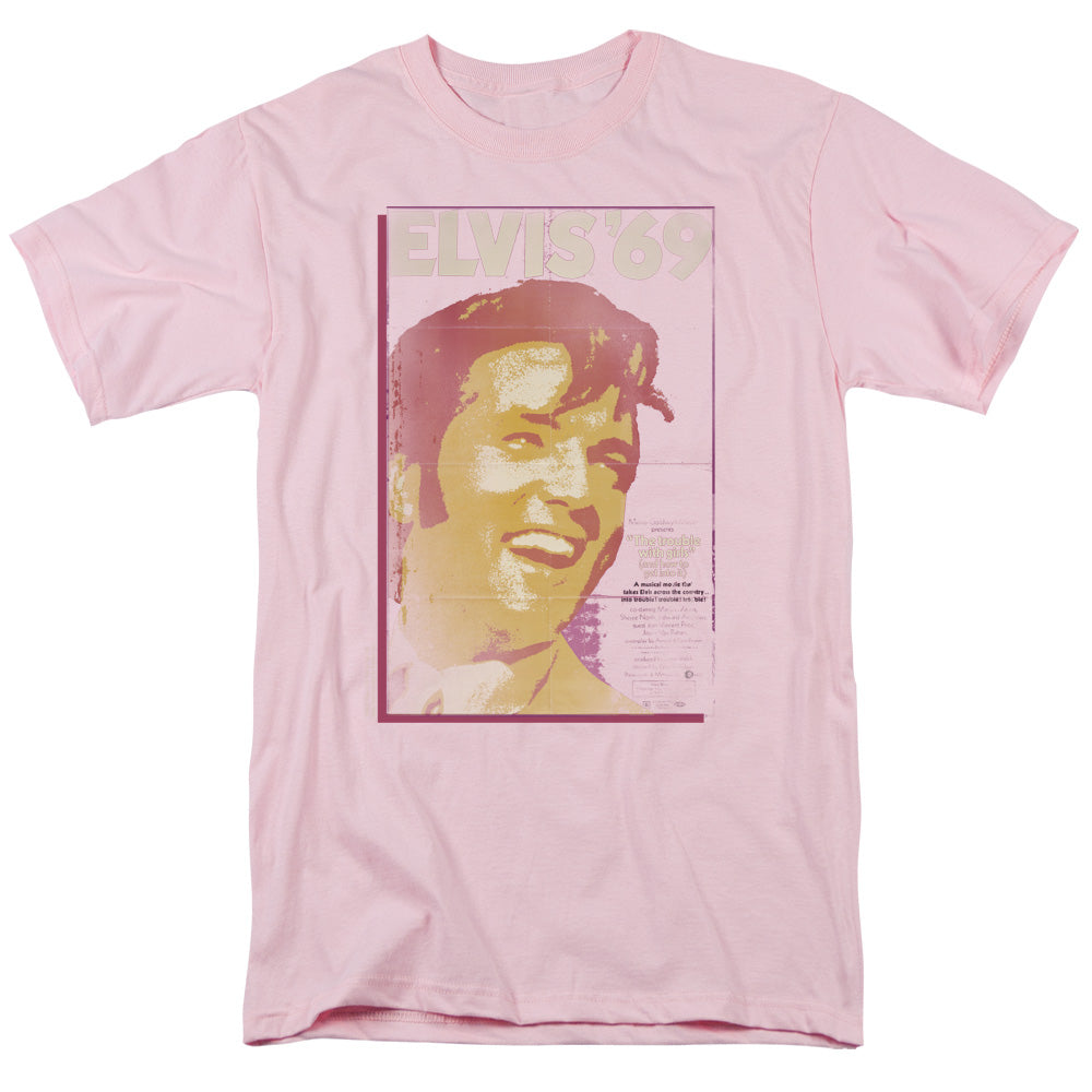 Elvis Presley Trouble With Girls Mens T Shirt Pink Officially Licensed