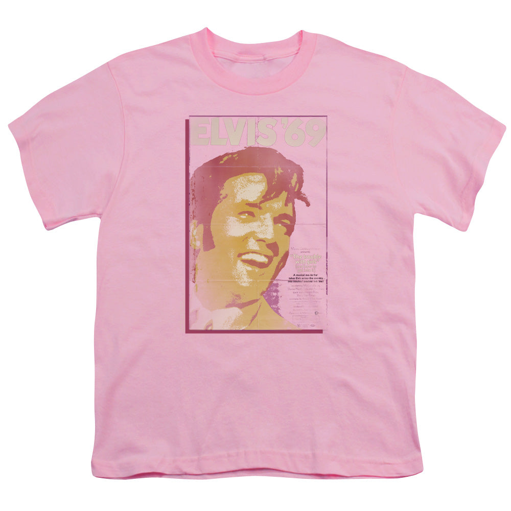 Elvis Presley Trouble With Girls Kids Youth T Shirt Pink Officially Licensed